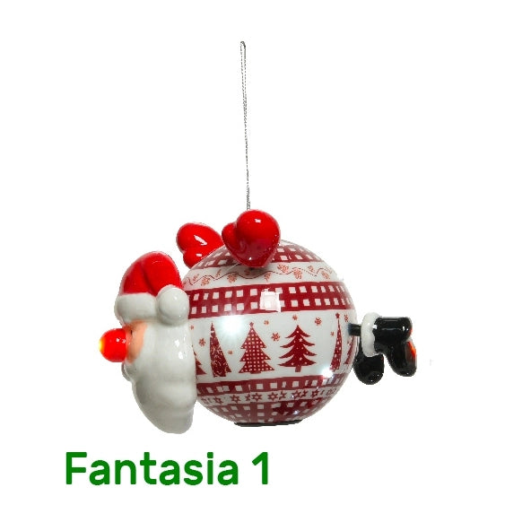 Palline di natale con personaggi natalizi Kaemingk