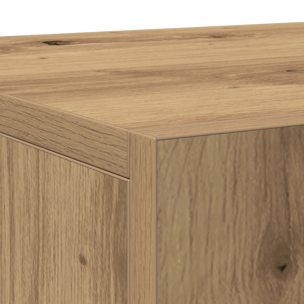 Credenza con 3 Ante Rovere Artigianale 90x34x80 cm Legno Ingegnerizzato