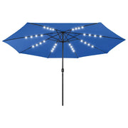 Ombrellone da Giardino con Luci LED 400 cm Azzurro 312537