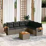 Set Divani da Giardino 7 pz con Cuscini Grigio in Polyrattancod mxl 88520