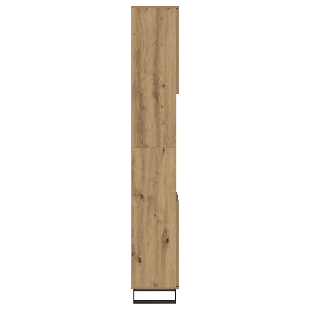 Armadietto Bagno | Armadio da bagno Rovere 30x30x190 cm Legno Multistrato