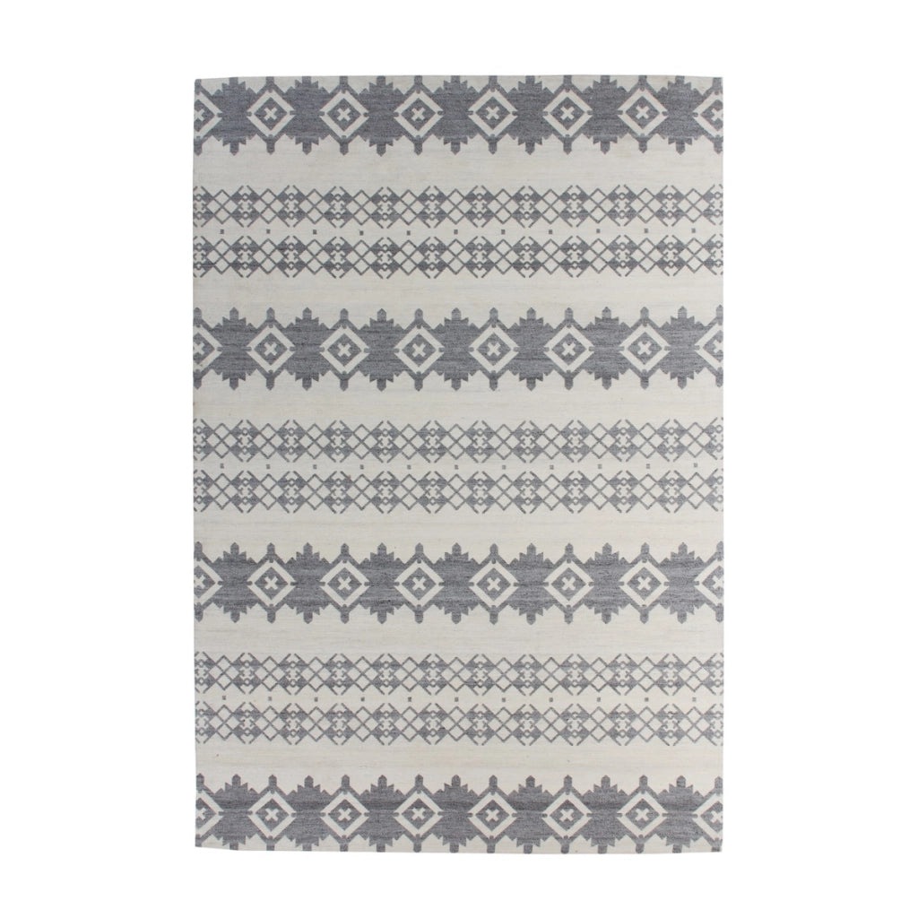 Tappeto Mirage in lana e viscosa grigio e avorio 80x150 cm