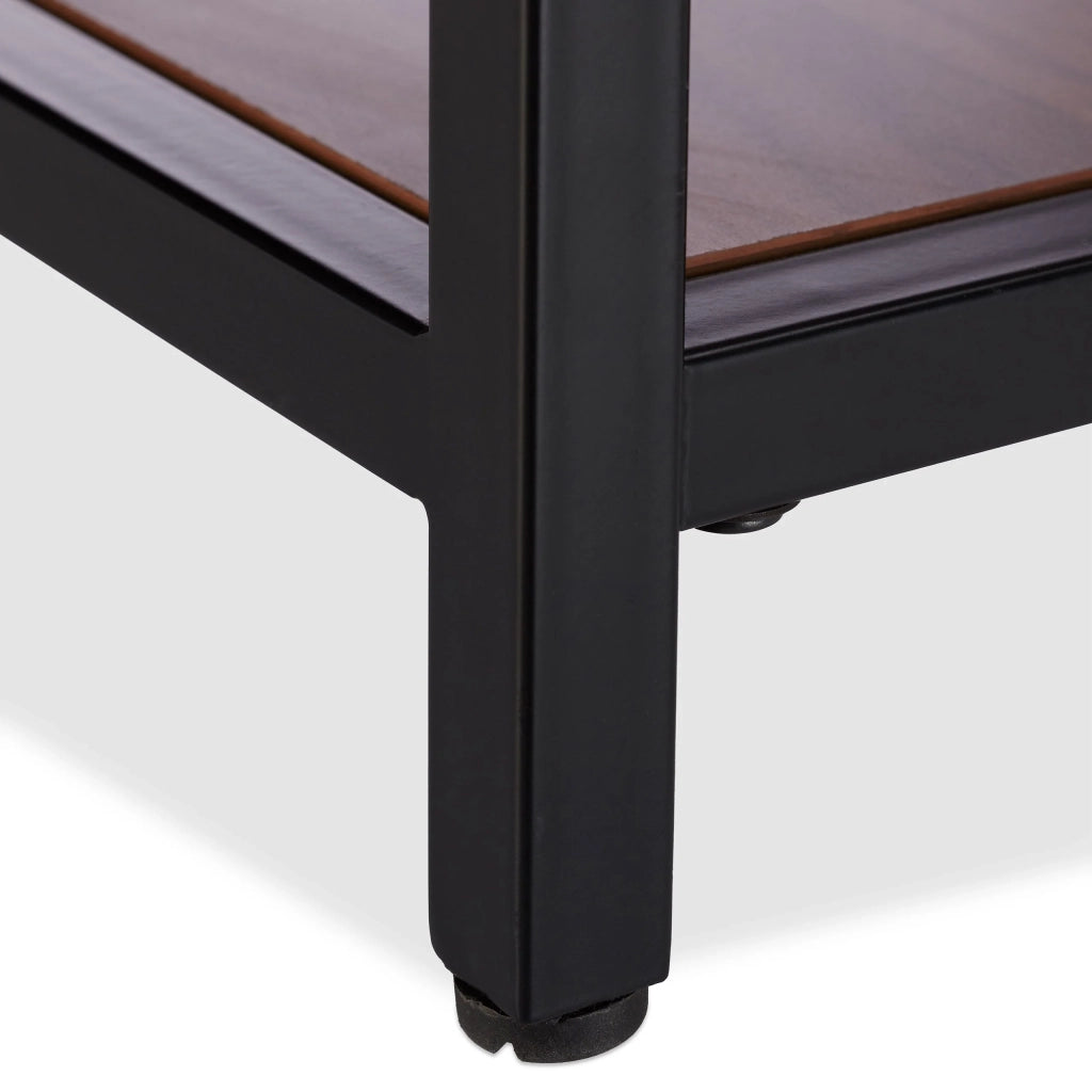 Tavolino laterale in legno con struttura in metallo 50 cm nero 13_0002667
