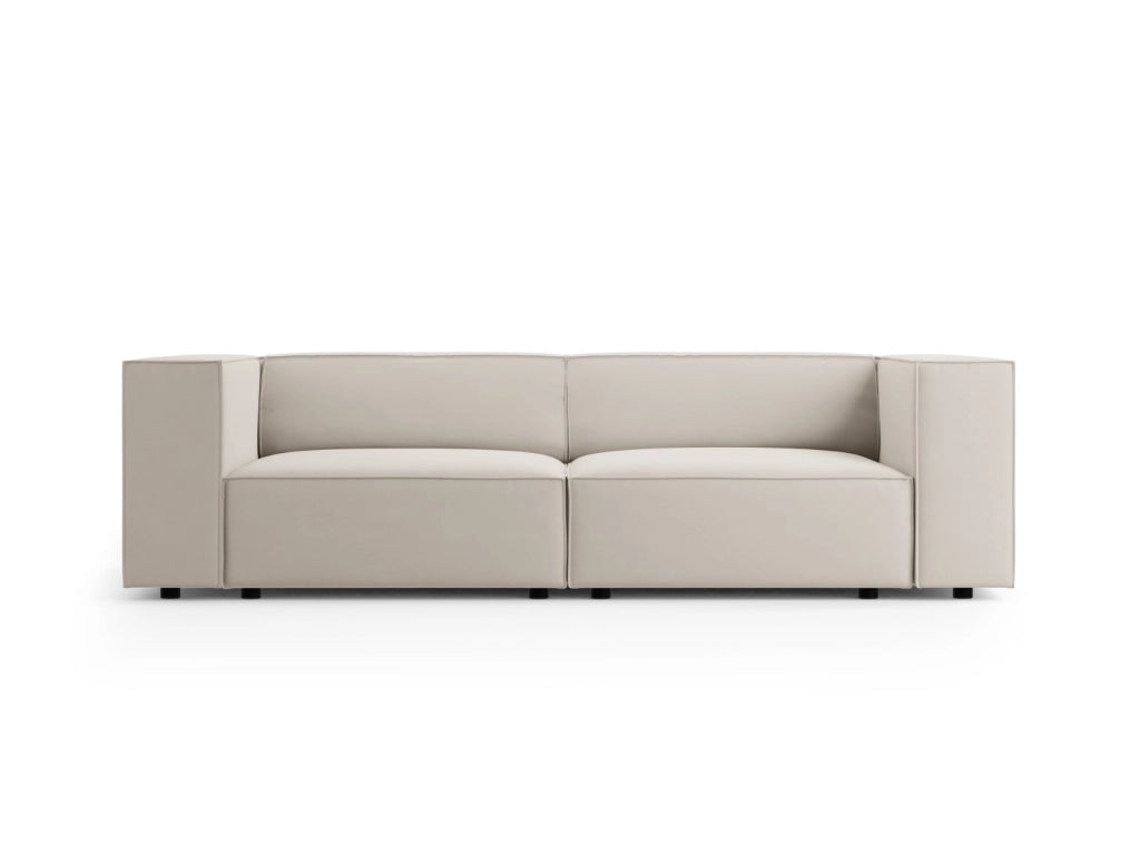 Cosmopolitan Design - Divano "Arendal" 3 posti in velluto ecru 