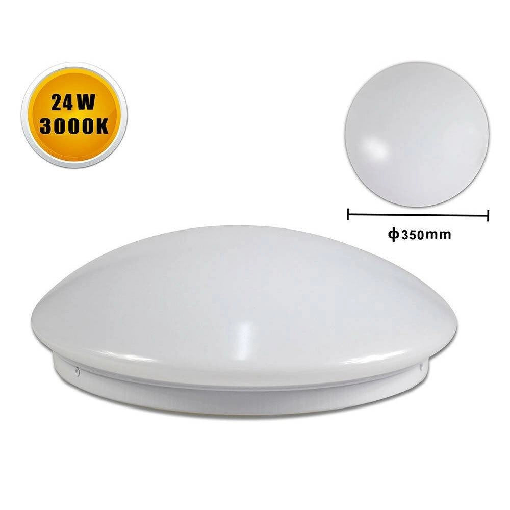 Trade Shop - Plafoniera Bianca Da Soffitto 24 Watt 48 Led Large Luce 3000k 4000k 6500k C-0 - -bianco Caldo      -