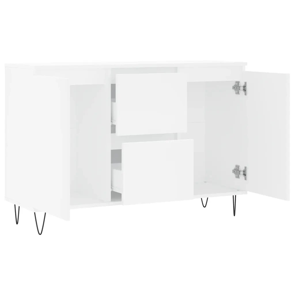 Credenza Bianca 104x35x70 cm in Legno Multistrato