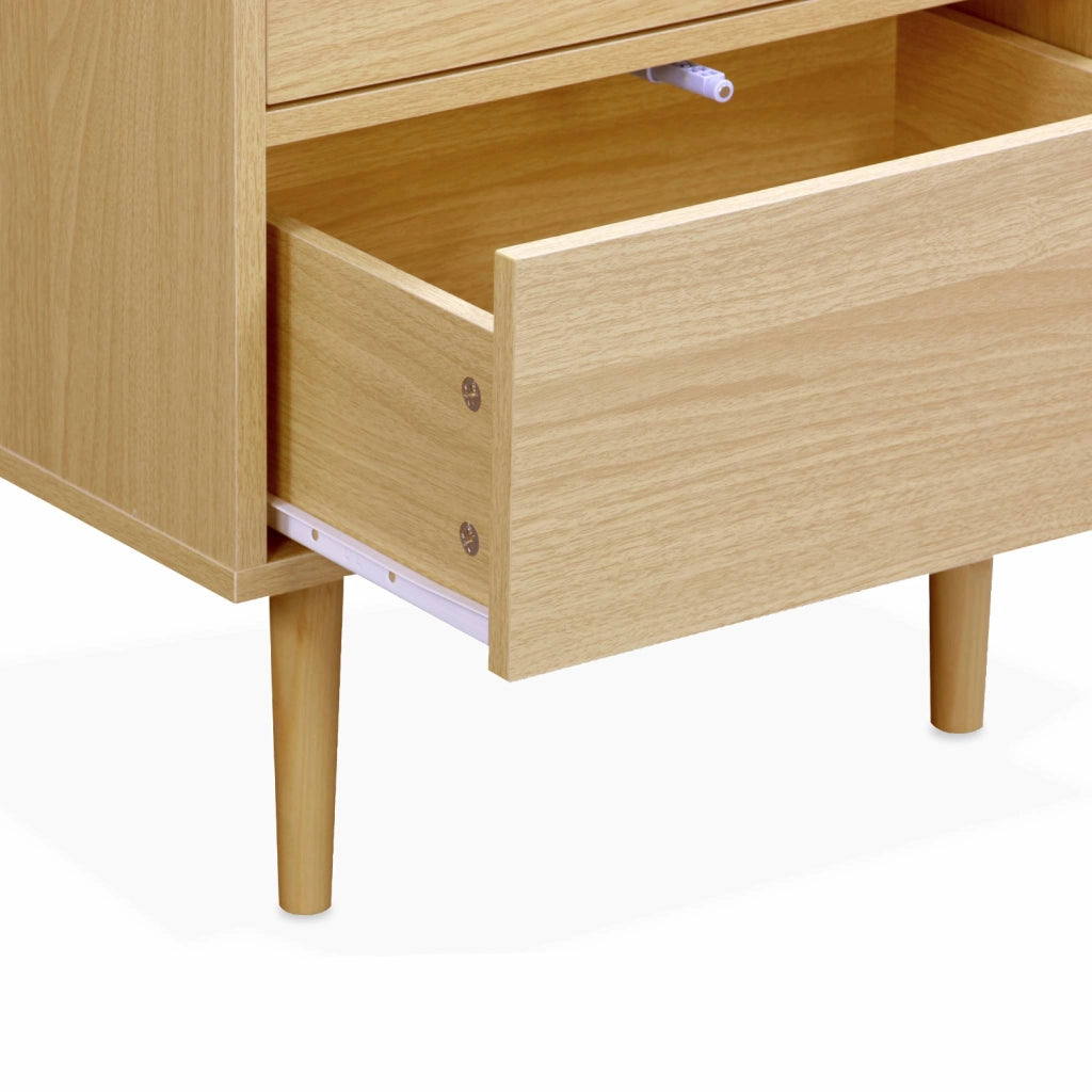Set 2 comodini effetto legno naturale, marrone naturale