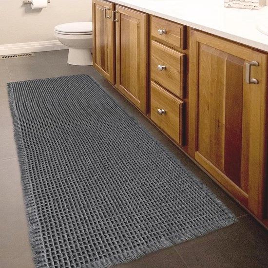 Matrice Antislip per Bagno, 61x153cm Matassa per Bagno Grande morbida e soffice, Matassa per Bagno assorbente lavabile per Bagno, Corridoi e Cucine - Grigio Scuro