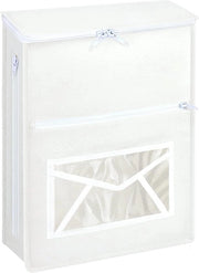 Cattura Posta Bianca per Porte in PVC, Vetro e Metallo - Gabbie in Feltro per Posta - Cattura Posta per Porte con Cassetti per Lettere - Adesivo o Appeso - 30 x 45 cm