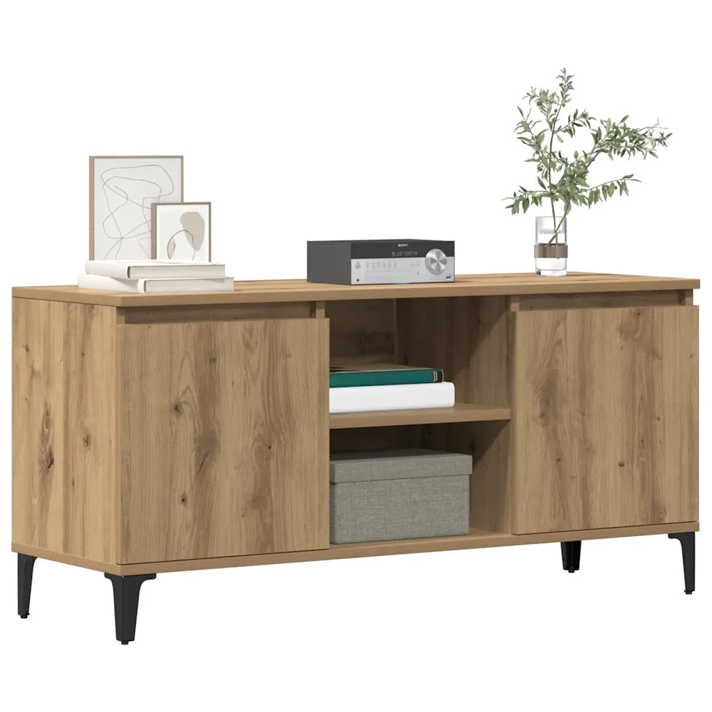 Mobile TV-Credenza per TV-Console TV Rovere Artigianale 102x35x50 cm in Legno Multistrato 390507