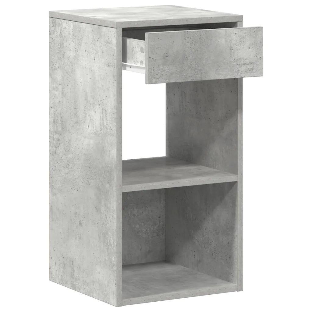 vidaXL Comodini con Cassetto 2 pz Grigio Cemento 35x34x66,5 cm