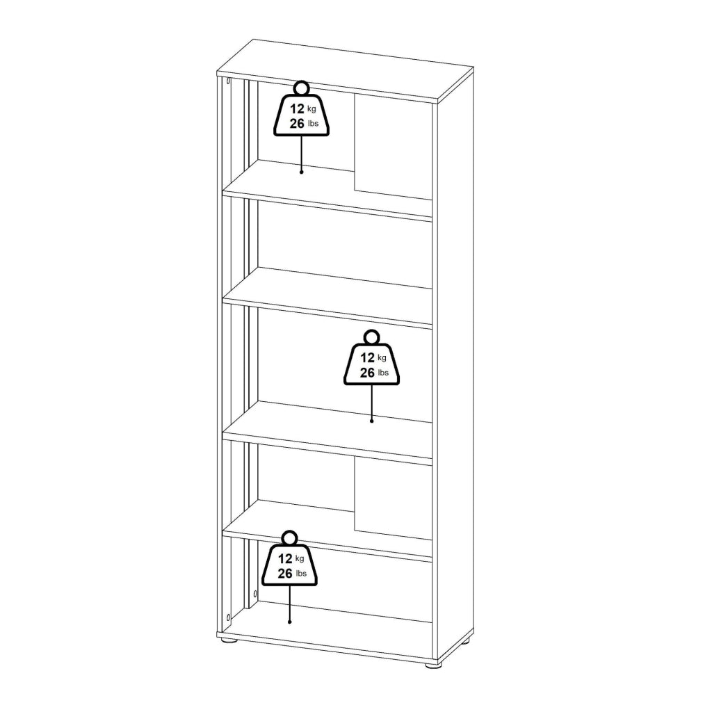 Libreria MuGuiying, Scaffale da ufficio, Mobile portalibri, Biblioteca, 80x34 h205 cm, Rovere e Grigio