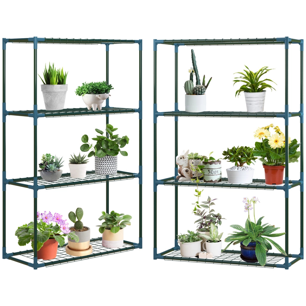 Scaffale per piante 4 livelli in metallo ¨C zephmum ¨C verde 70x27x110 cm