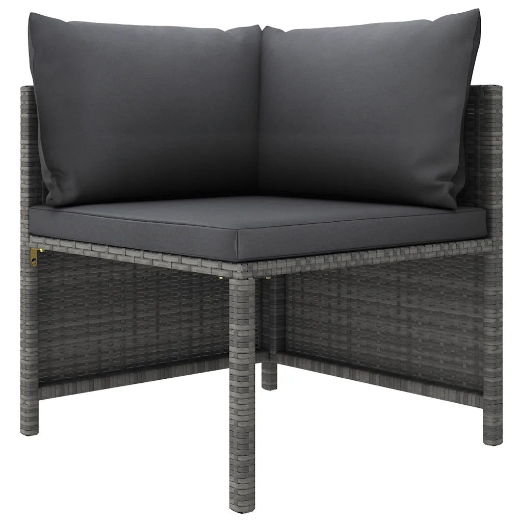 Set Divani da Giardino 12 pz con Cuscini in Polyrattan Grigio 3059777