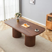 Tavolo da Pranzo Ovale con Piano MDF Effetto Legno ¨C MINIMAL ¨C Design Moderno