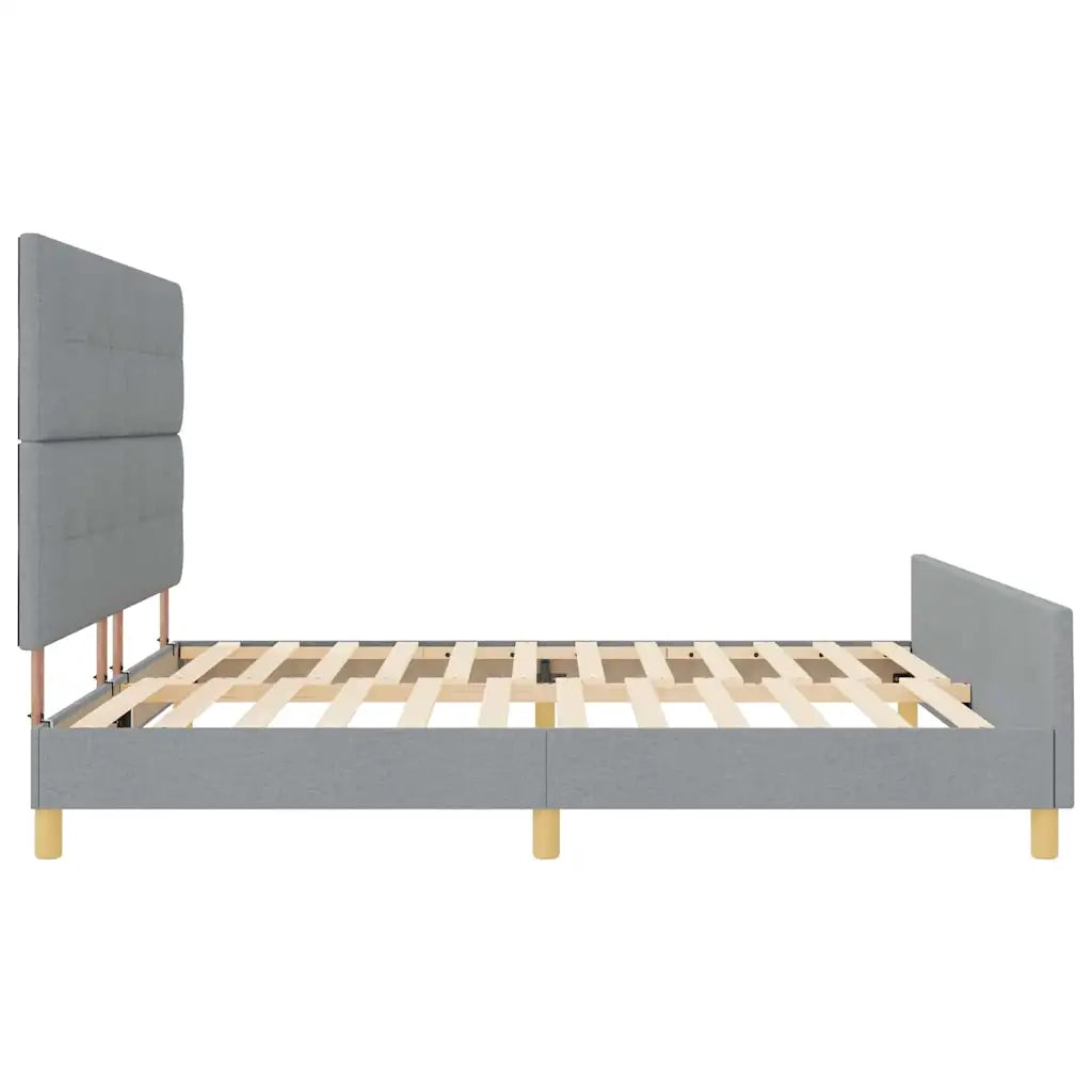 Struttura del letto Grigio chiaro 200 x 200 cm Tessuto 3344753
