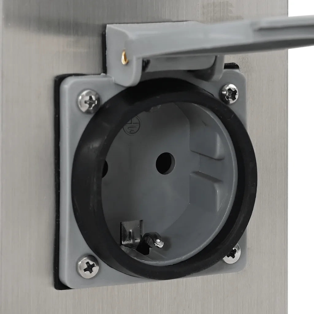 Presa Elettrica da Giardino a Pilastro Acciaio Inox con Timer 41237