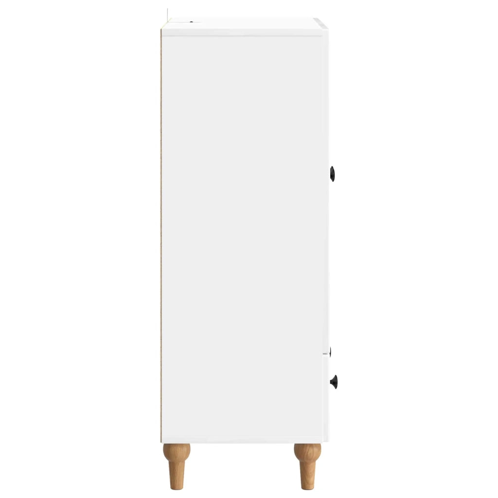 Credenza Bianco Lucido 66 x 34,5 x 95 cm Legno ingegnerizzato