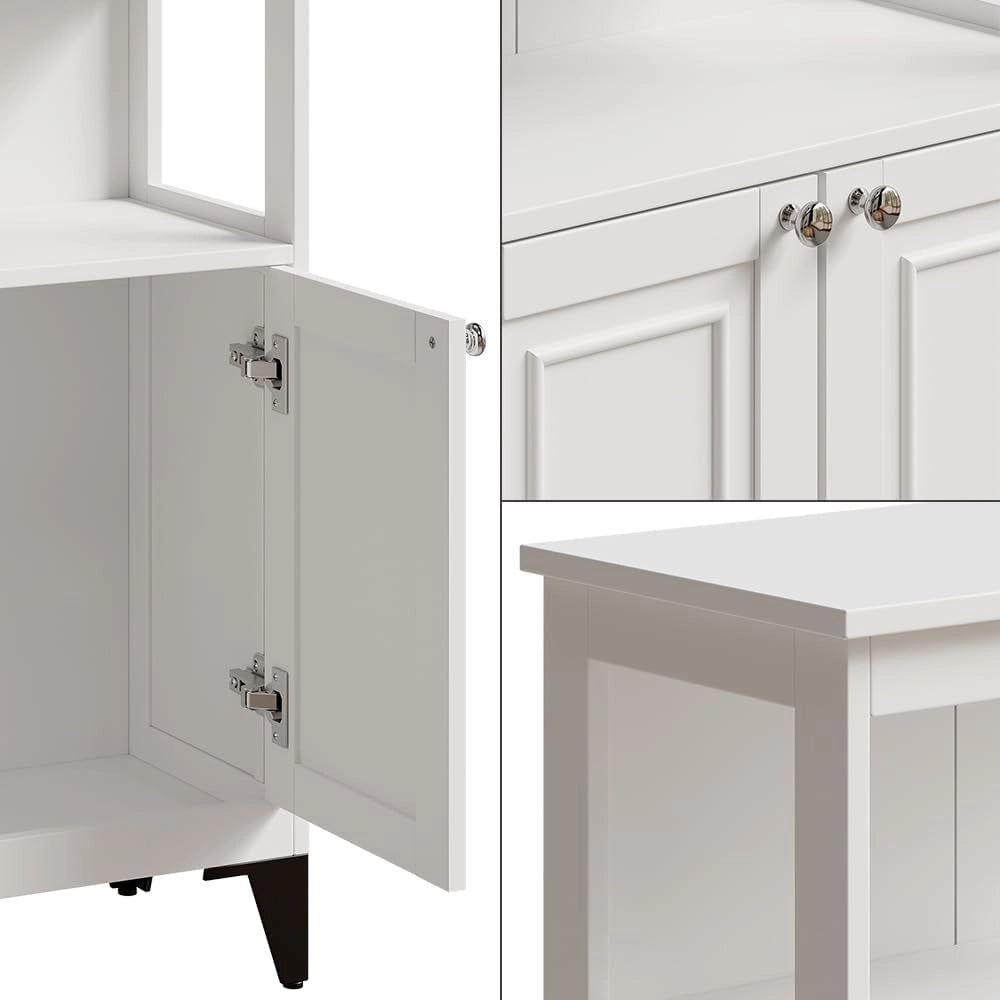 mobiletto bagno Vanity, Bianco, 60 x 85 cm, per la conservazione di articoli da bagno e asciugamani