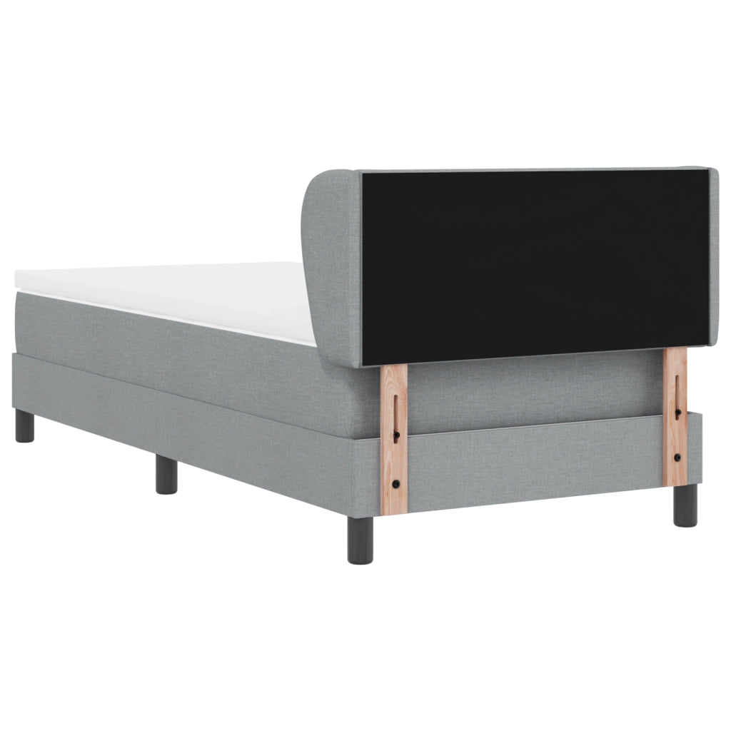 Letto Box Spring con Materasso Grigio Chiaro 90x190 cm Tessuto