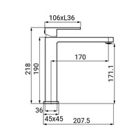 Rubinetto lavabo alto serie zoe, finitura cromata