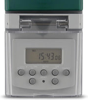 Timer esterno digitale con conto alla rovescia e funzione casuale - grigio-verde - IP44 con protezione per bambini