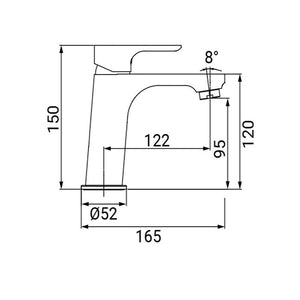 Miscelatore lavabo alto finitura cromata, serie cloe