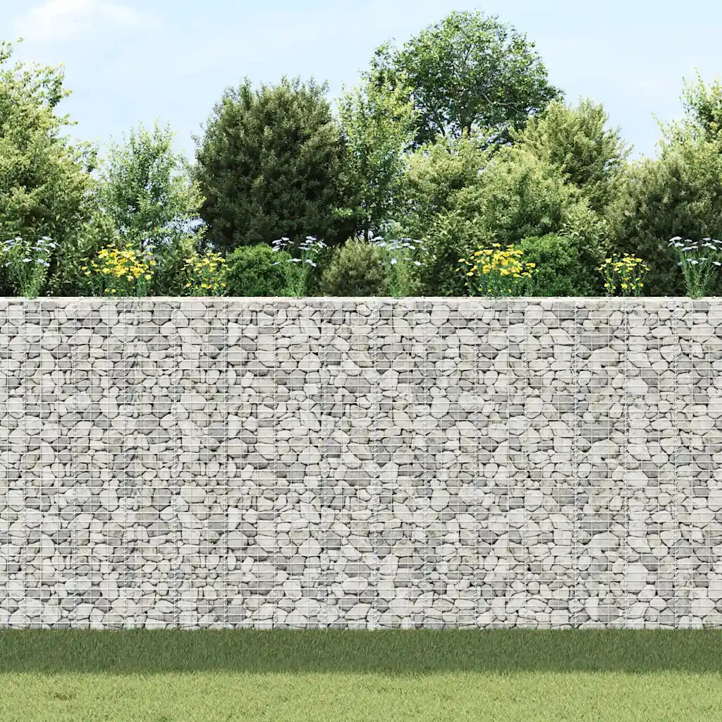 Fioriere | Cassetta per fiori | Vaso Rialzate a Gabbione 3 pz 30x30x200 cm in Ferro