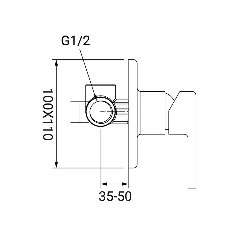 Rubinetto incasso doccia serie zoe, finitura cromata
