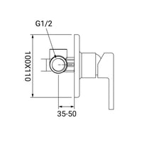 Rubinetto incasso doccia serie zoe, finitura cromata