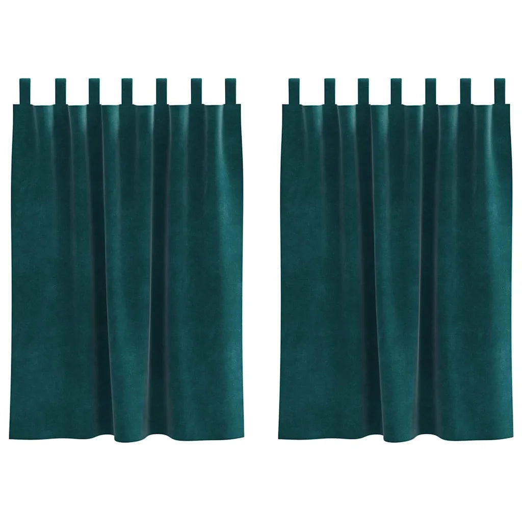 Tende oscuranti 2 pcs Verde Scuro 140 x 140 cm Velluto 4107218