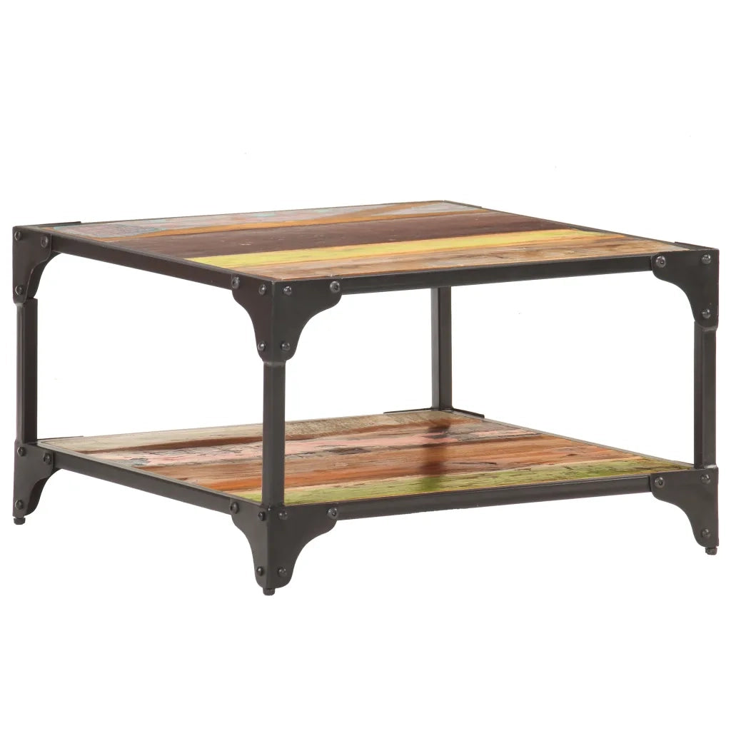 Tavolino da Salotto 60x60x35 cm in Legno Massello di Recupero 321795