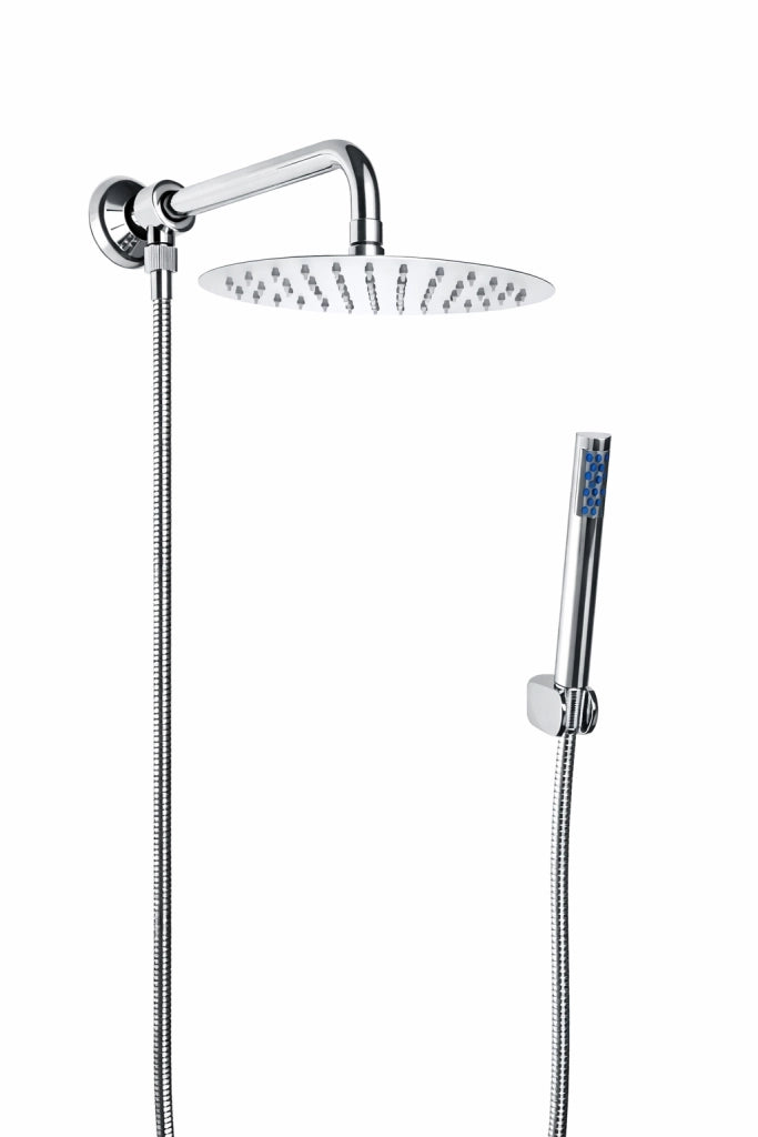 Kit set doccia con deviatore a pressione e braccio Cm 35