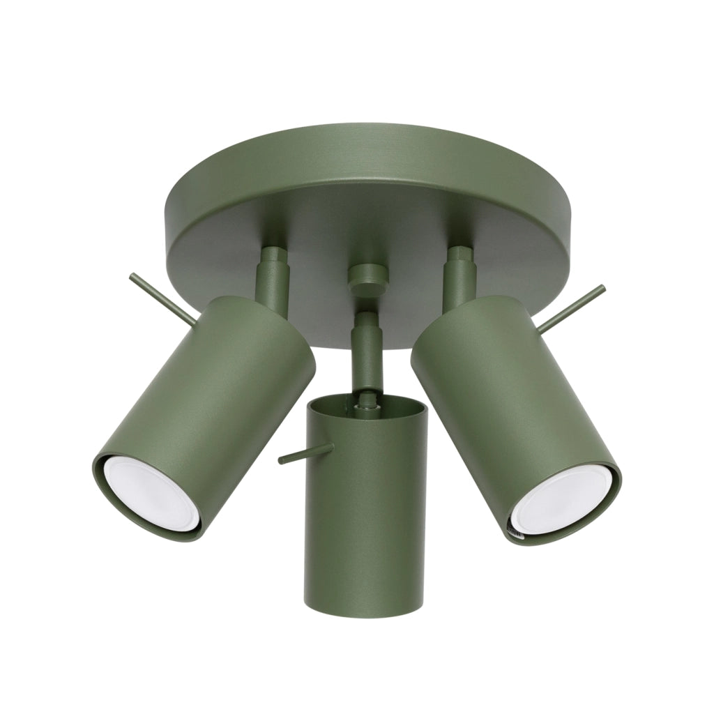 Lampada da soffitto RING 3P verde oliva