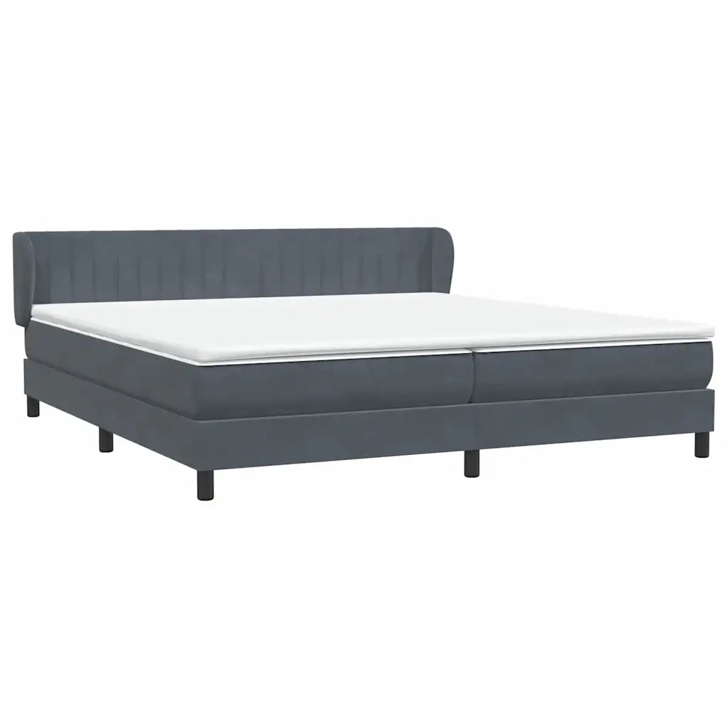 Giroletto a Molle con Materassi Grigio Scuro 180x210 cm Velluto 3317704