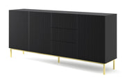 MOBILE RAVENNA B MOBILE IN MDF RIVESTITO IN FOGLIO 3D3S 200 NERO OPACO TELAIO ORO