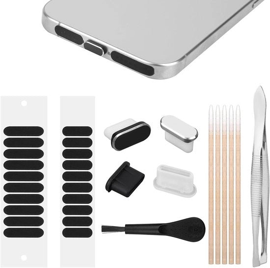Set di protezioni per diffusori di suono e porte di carica - 4 Stuks coperture porta USB C e 20 Stuks coperture diffusori per telefono
