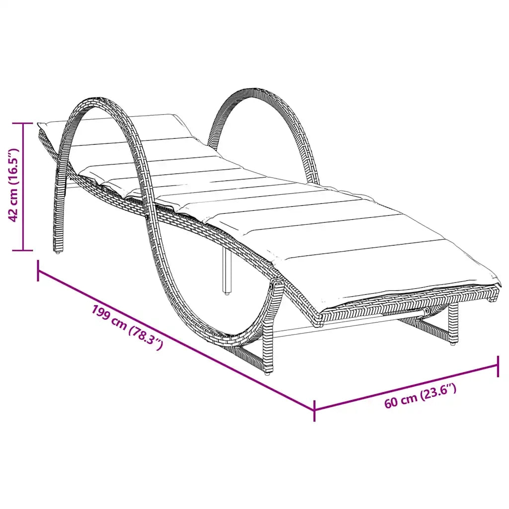 Lettini Prendisole 2 pz | Sdraio da giardino | Lettino da sole con Cuscini Neri in Polyrattan