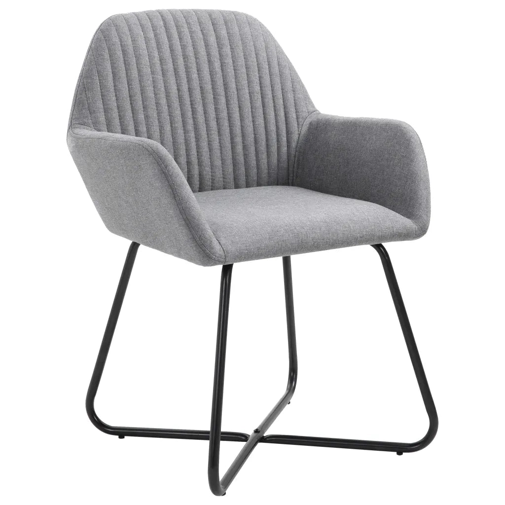 Sedie da Pranzo 2 pz in Tessuto Grigio Chiaro cod mxl 6043