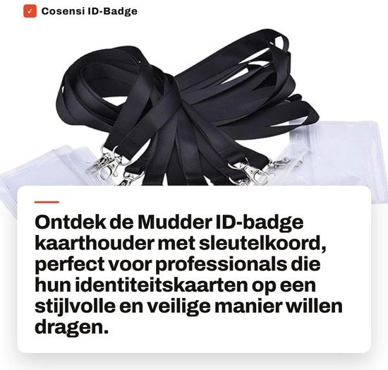 Set di 10 supporti per identificativo con corda - ID-badge supporto - Impermeabile - Dimensioni 9,5 x 7,8 cm - Cassetto di sicurezza per oggetti di valore