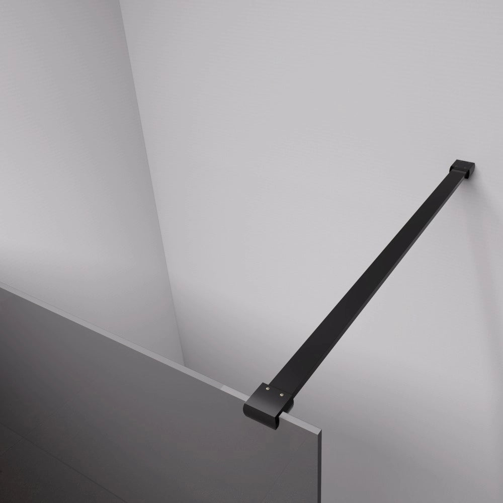 Box Doccia Walk In 110 cm Vetro Fumé Temperato 8mm h200cm Profilo Nero| Cleò