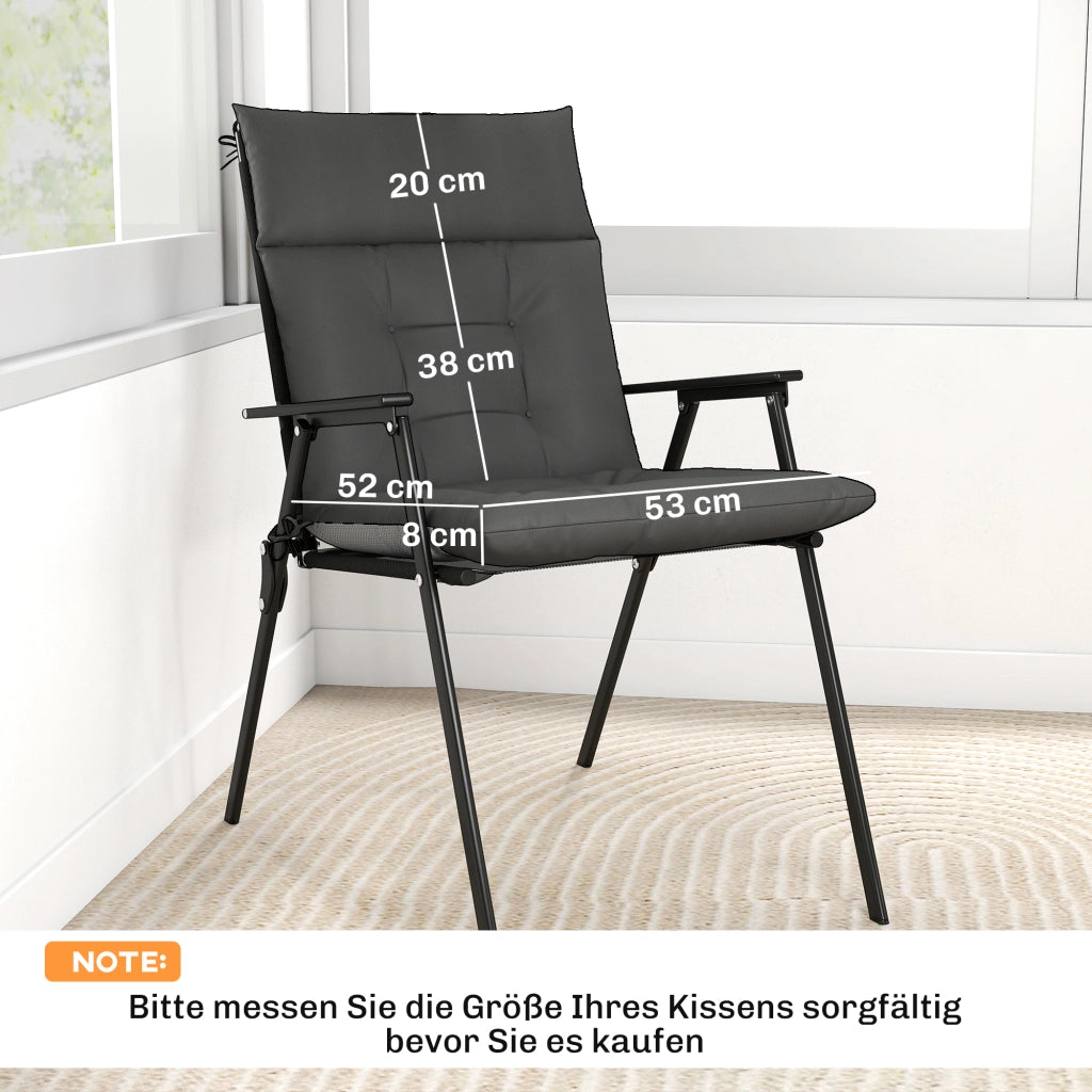 Set di 4 cuscini per sedie ¨C zephmum ¨C impermeabile antiscivolo 111.5x53x8 cm grigio scuro