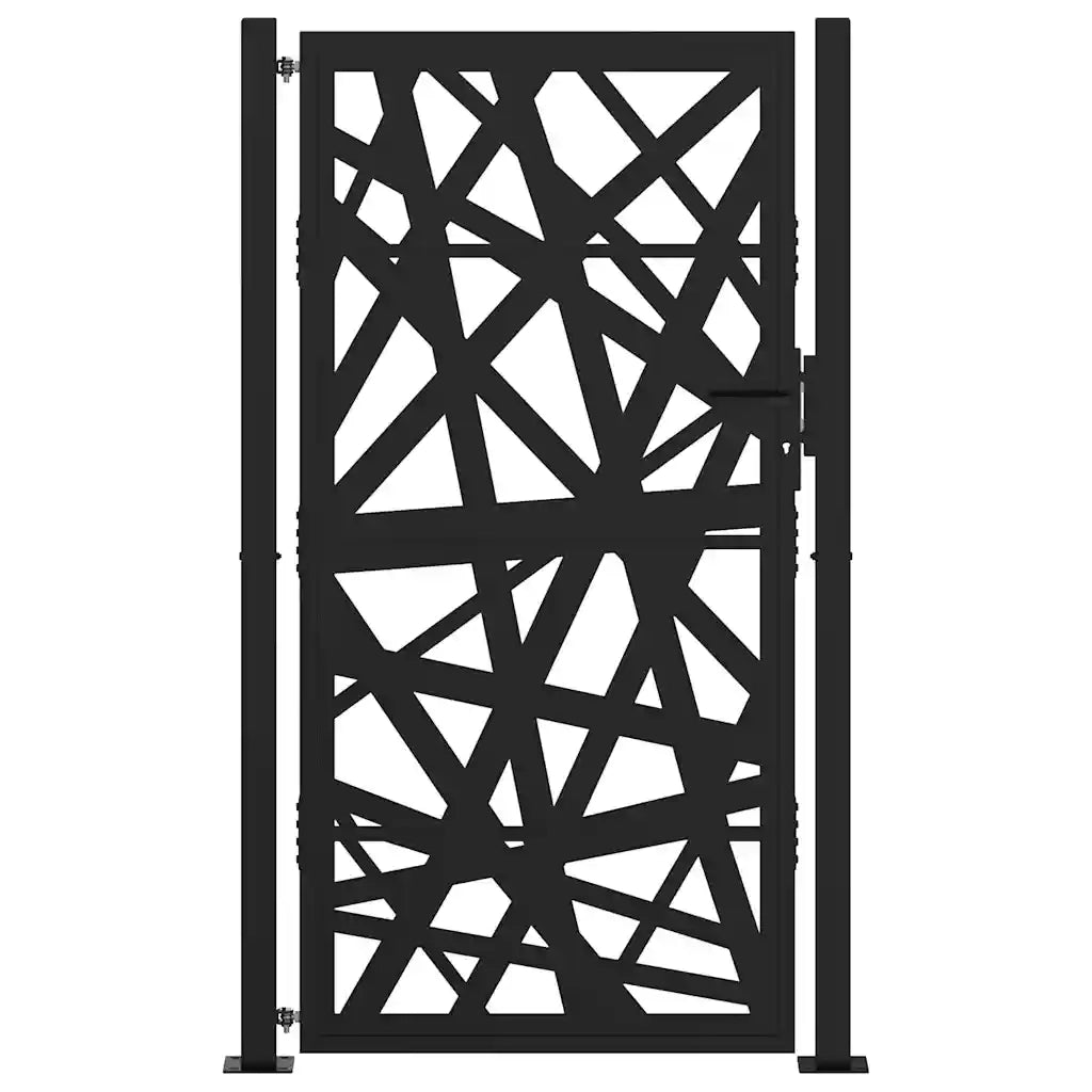 Cancello da giardino nero 100x175 cm in acciaio design leggero 4100952