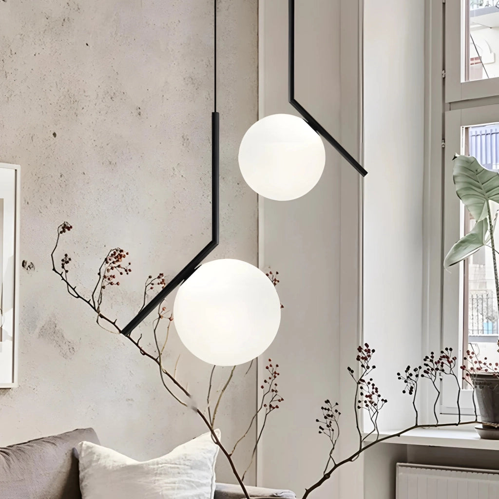 Lampada Da Soffitto Pensile Di Vetro Palla Oro Bianco Oro G107-1w Black White