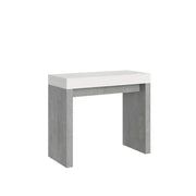 Consolle allungabile 90x40/196 cm Roxell Mix Small piano Bianco Frassino - Bianco Frassino/Cemento