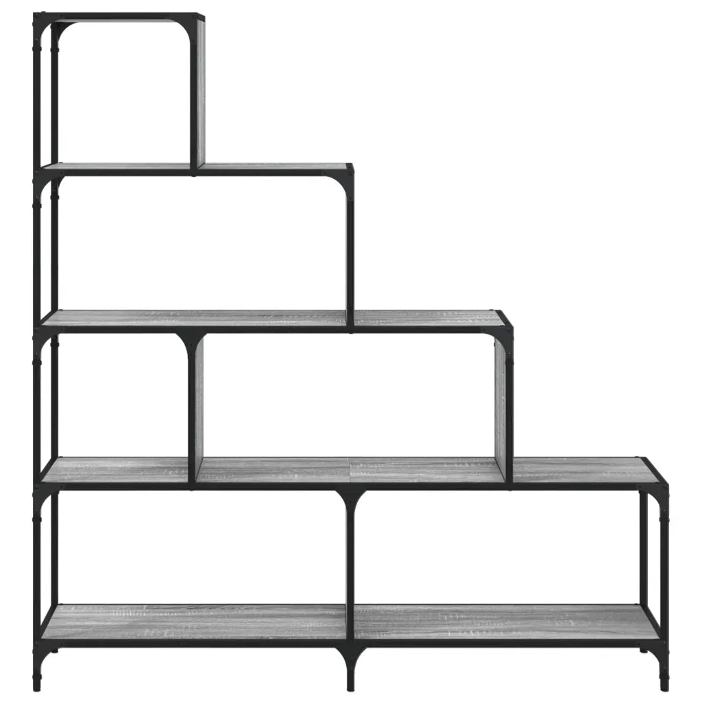 Libreria 4 Ripiani-Scaffale per Libri-Mobile di Stoccaggio Grigio Sonoma 139x33,5x149 Legno Multistrato
