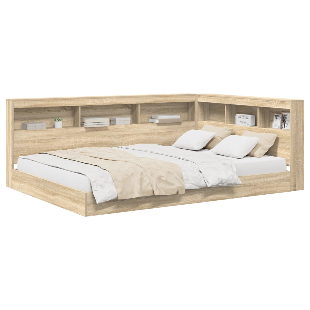 Letto a libreria Rovere Sonoma 160x200 cm Legno ingegnerizzato