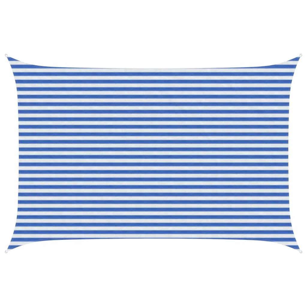 Telo Ombra-Vela Ombreggiante-Parasole a Vela Blu e Bianco 3 x 4,5 m HDPE