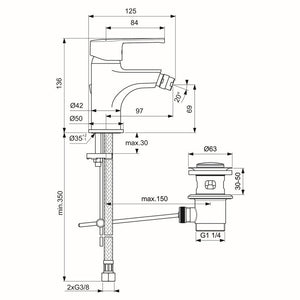 Rubinetto bidet Ideal Standard cromato - Serie Idealstream