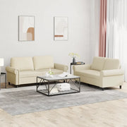 Set di Divani 2 pz con Cuscini crema in Similpellecod mxl 83292
